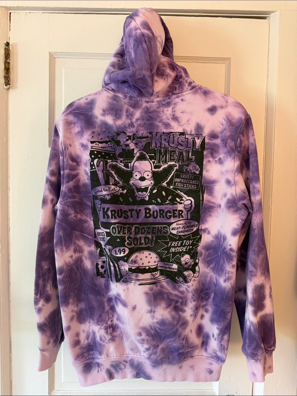 Simpsons’ Purple Tie-Dye Krusty Burger Graphic Hoodie by H&M